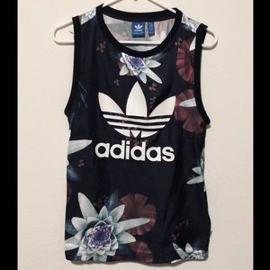 Adidas Floral Jersey Tank Top - Extra Small